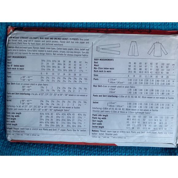 Simplicity Sewing pattern 5198 Suit skirt blazer pants - Picture 3 of 5